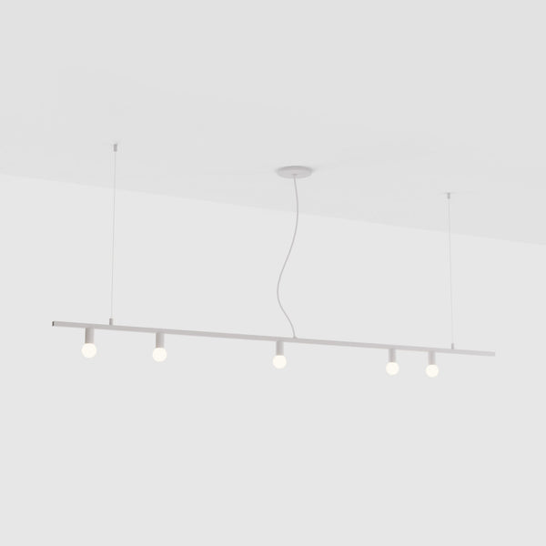 An image of a white Lambert et Fils DOT LINE SUSPENSION light fixture hanging from a ceiling.