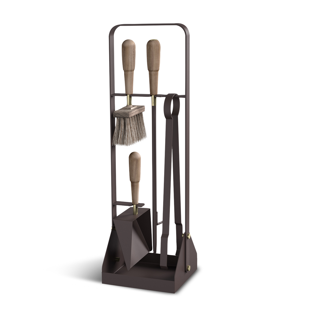 A set of EMMA FIRE TOOL COMPANION SET tools in an ELDVARM metal stand.
