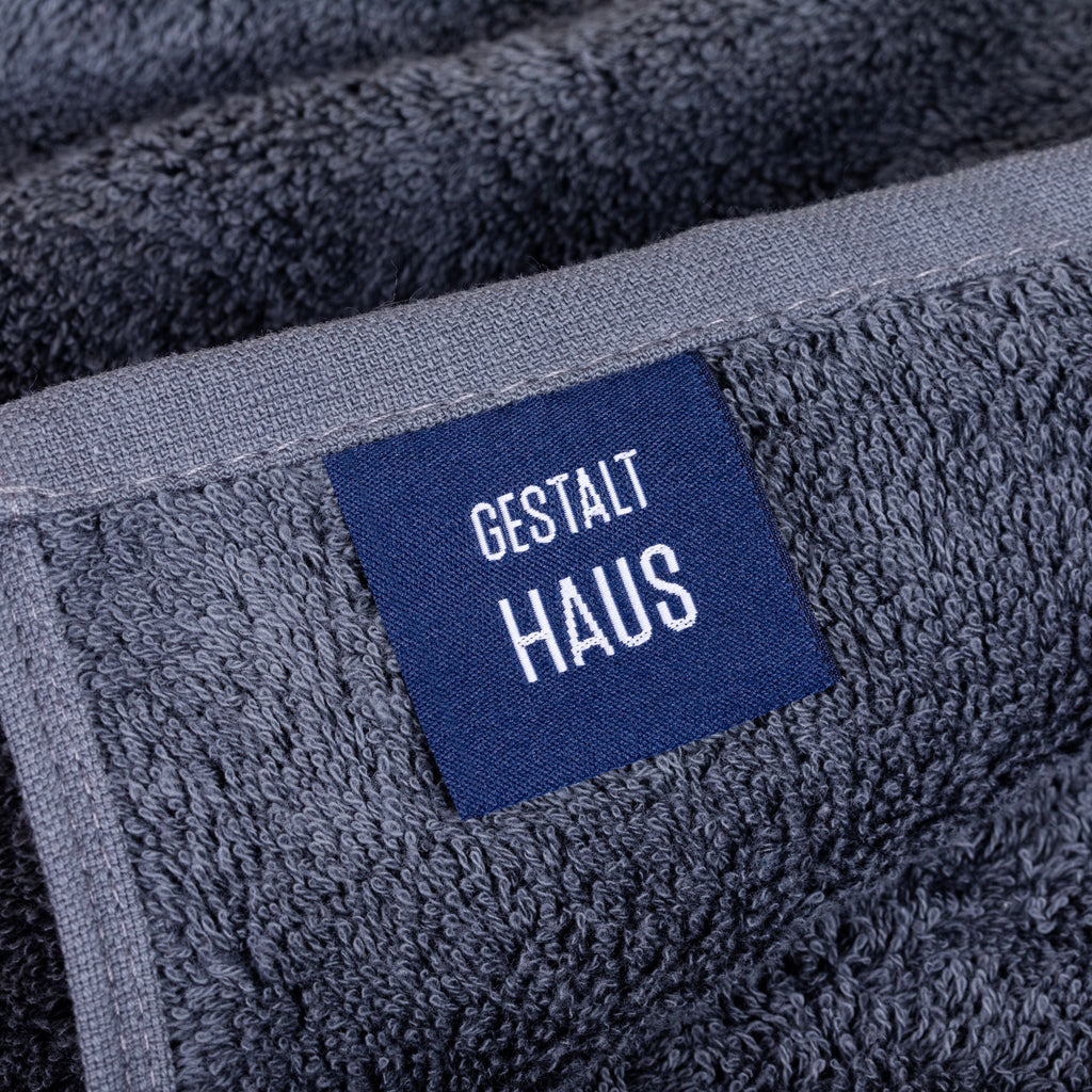 A bath sheet featuring a Gestalt Haus label.