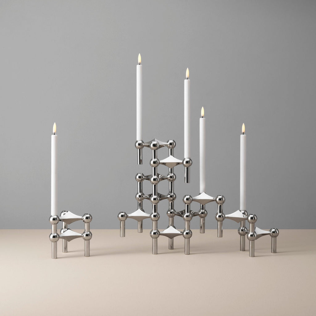 A set of STOFF NAGEL LED candle holders made of metal from Gestalt Haus.