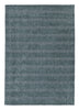A blue Lily Rug by Fabula Living with a striped pattern, inspired by Gestalt Haus.