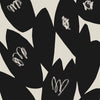 A black and white image of AEAND PETAL WRAPPING PAPER by KINSHIPPED tulips.