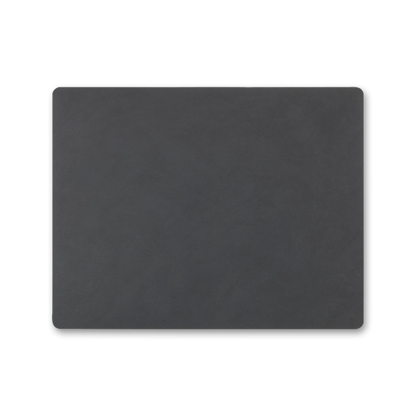 A black LIND DNA Square Dinner Mat on a white background.