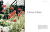 A magazine spread with red flowers and the words grow a row featuring the product "NORDIC GARDEN DESIGN" by brand "COZY".