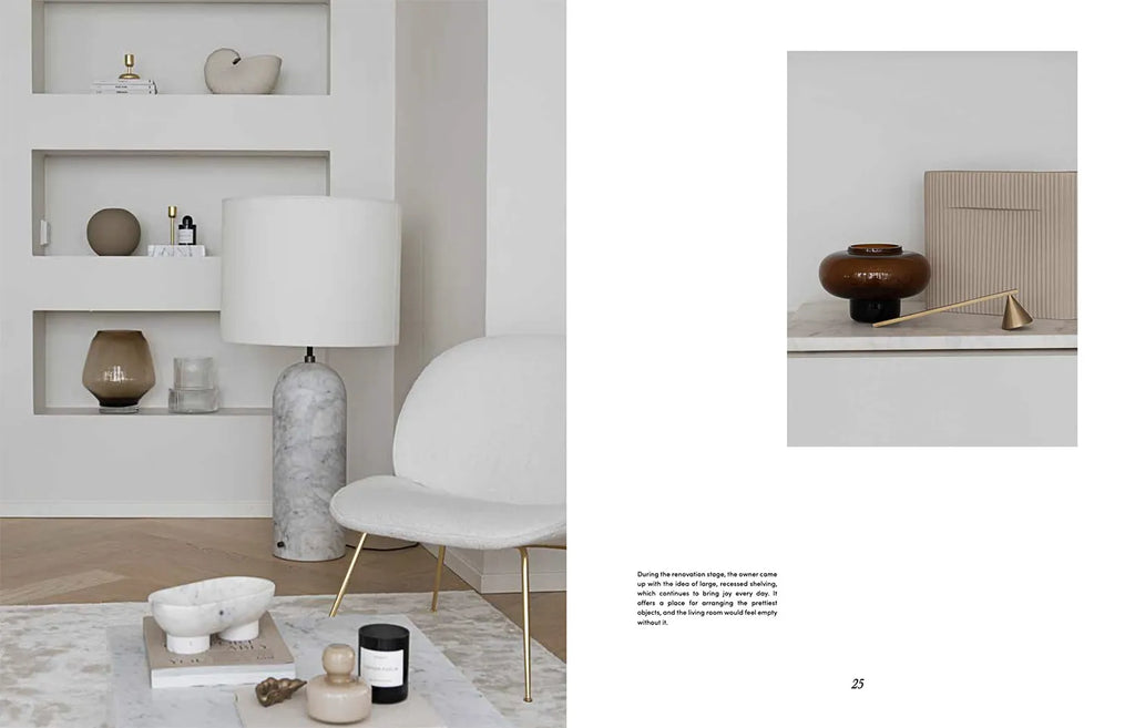 The interior of a room with COZY's SOFT NORDIC furniture and vases.