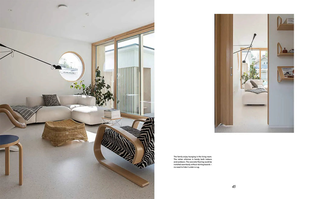 The COZY interior of a living room is shown in a magazine with the product name SOFT NORDIC.