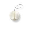 A white HOLIDAY ORNAMENTS ball hanging on a black cord from NORDSTJERNE.