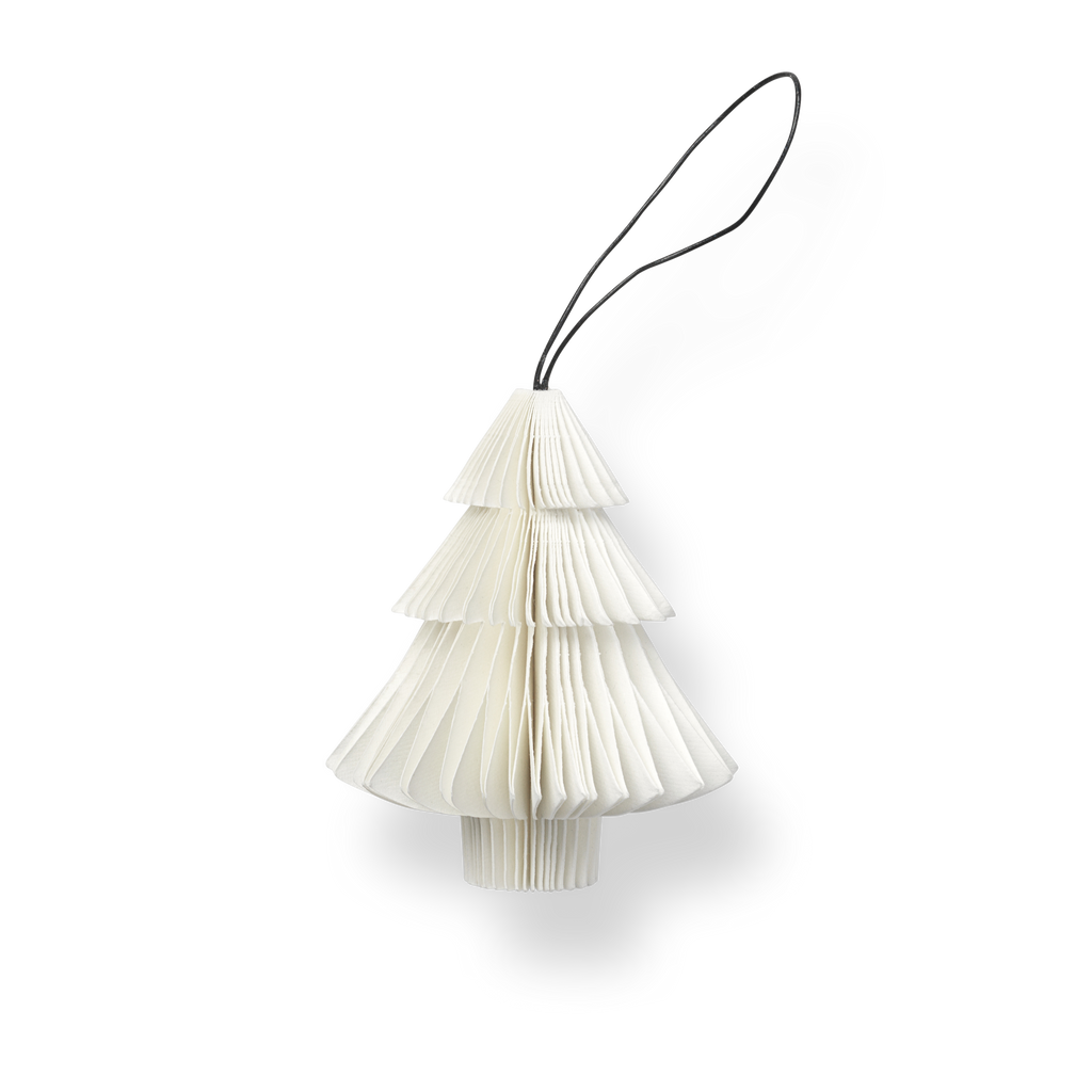 A white HOLIDAY ORNAMENT made of paper from NORDSTJERNE.