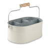 A white tin SYSTEM BUCKET with a wooden handle, suitable for HUMDAKIN cleaning products.