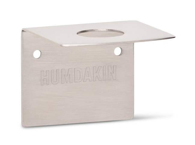 A stainless steel BOTTLE HANGER SINGLE with the word HUMDAKIN on it.