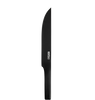A PURE BLACK CARVING KNIFE by STELTON on a black background.