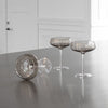 Two LOUISE ROE CRYSTAL CHAMPAGNE COUPES on top of a counter in a kitchen at Gestalt Haus.
