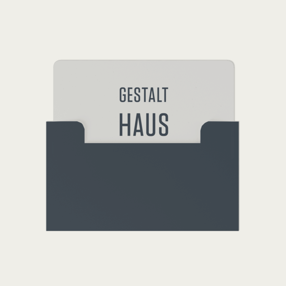 A gift card from Gestalt Haus featuring the word GESTALT HAUS.