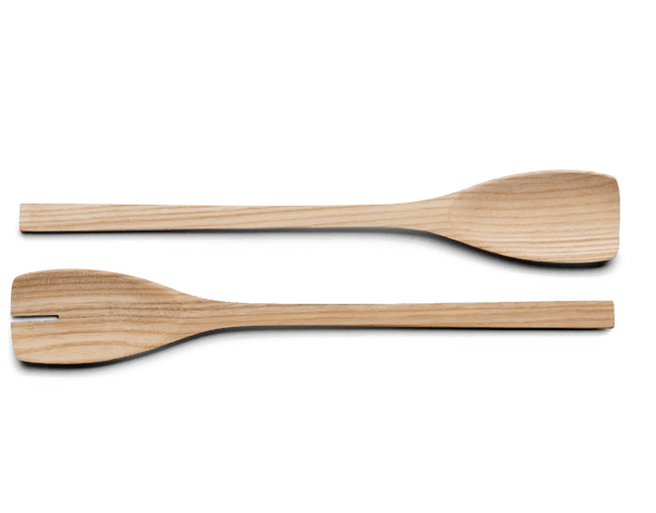 Two JOHN PAWSON SALAD SERVERS by WHEN OBJECTS WORK on a white background at Gestalt Haus.