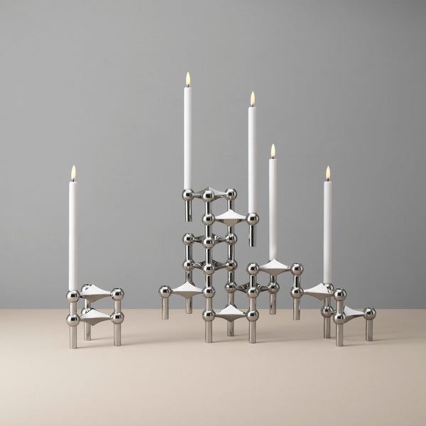 A set of STOFF NAGEL LED candle holders made of metal from Gestalt Haus.