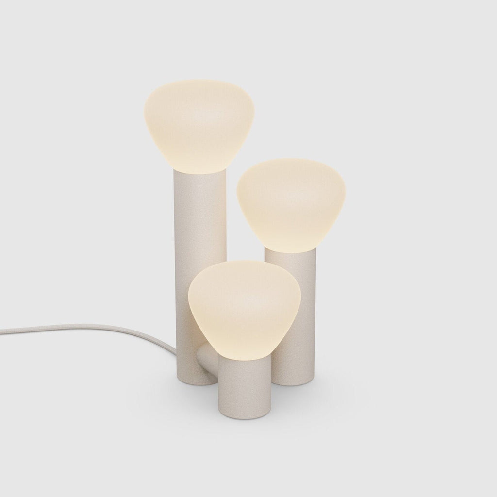 A PARC 06 TABLE LAMP by LAMBERT ET FILS with three spheres, showcasing a Gestalt Haus design.