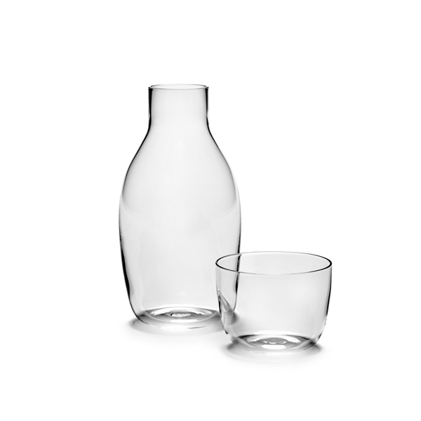 A Gestalt Haus carafe and glass set from SERAX, displayed together.