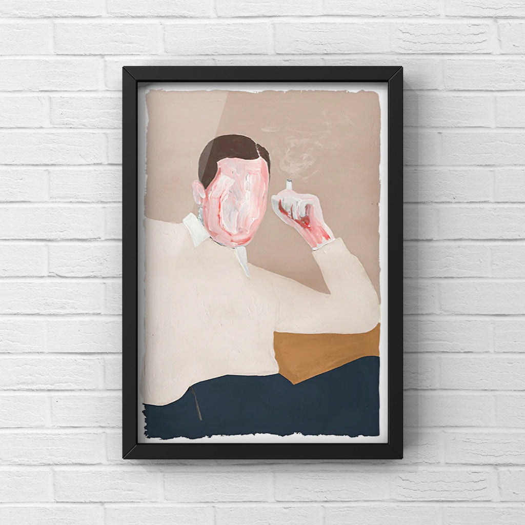 A framed print of TAKING A BREAK SERIES "JOHN" by CAN FAMILY, capturing the essence of Gestalt Haus.