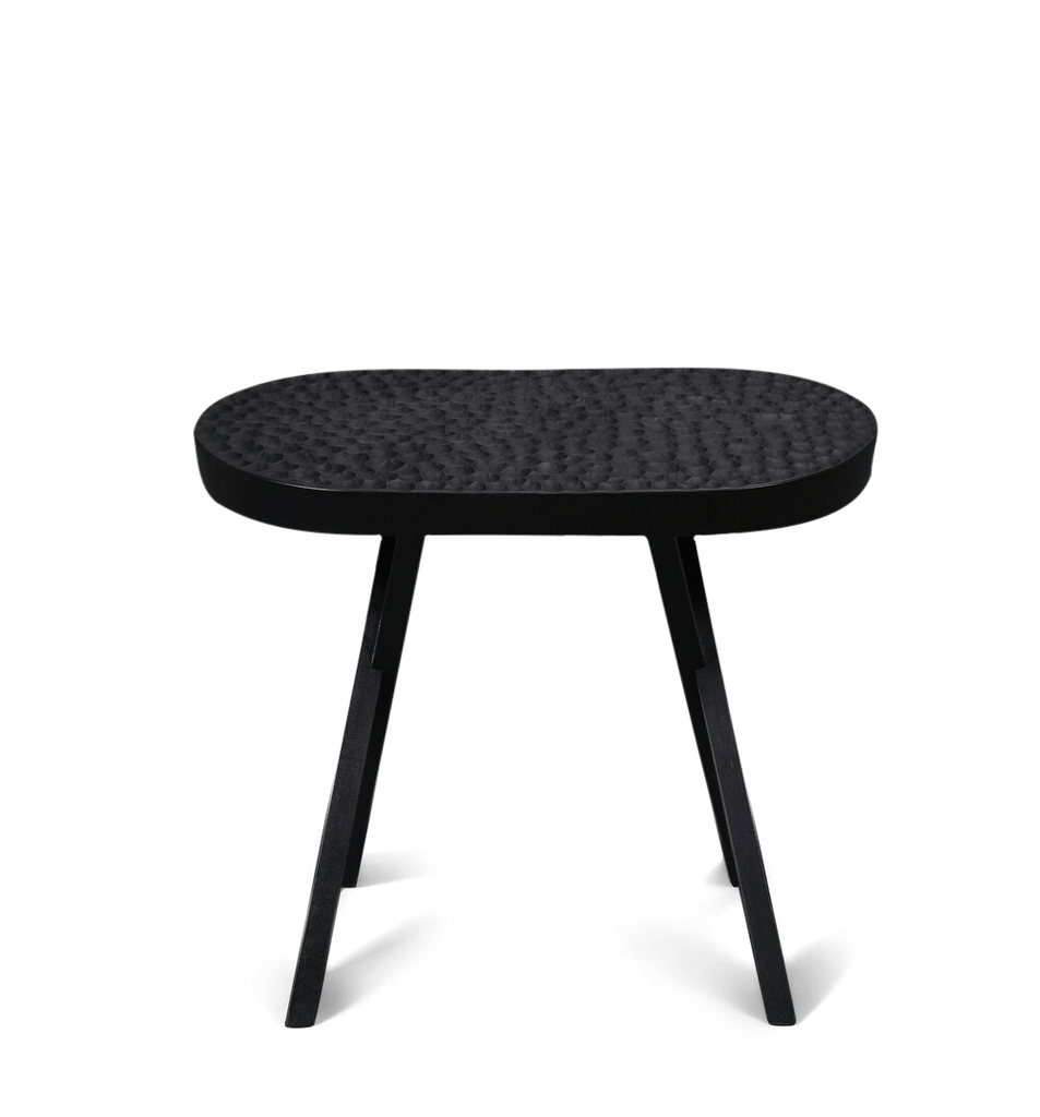A ZANAT black side table on a white background, known as THE TOUCH STOOLS by Gestalt Haus.