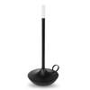 A black WICK PORTABLE LAMP with a light on top by GRAYPANTS, inspired by the Gestalt Haus design.